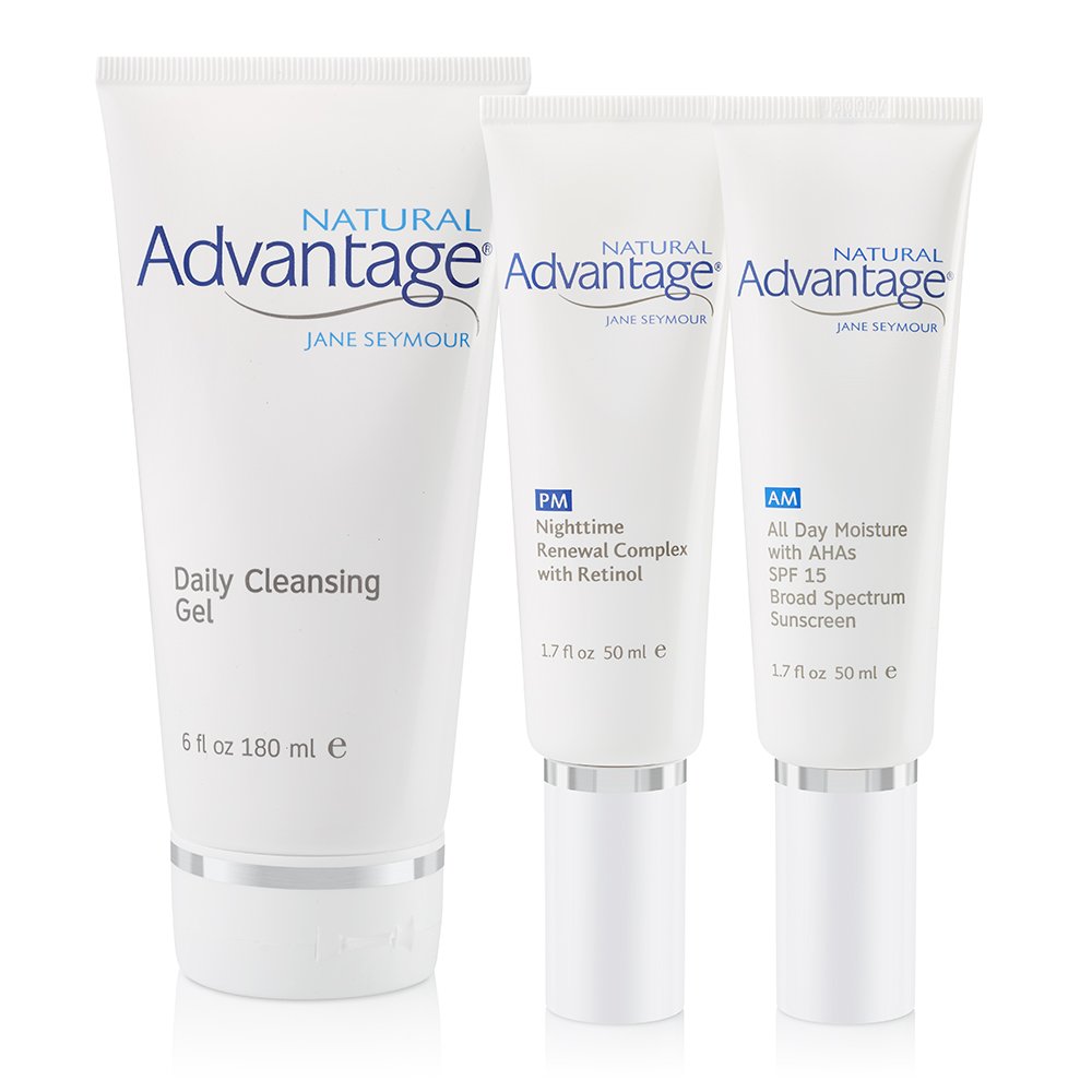 3 Piece Complete Kit – Daily Cleansing Gel – All Day Moisture – Nighttime Renewal Complex by Jane Seymour