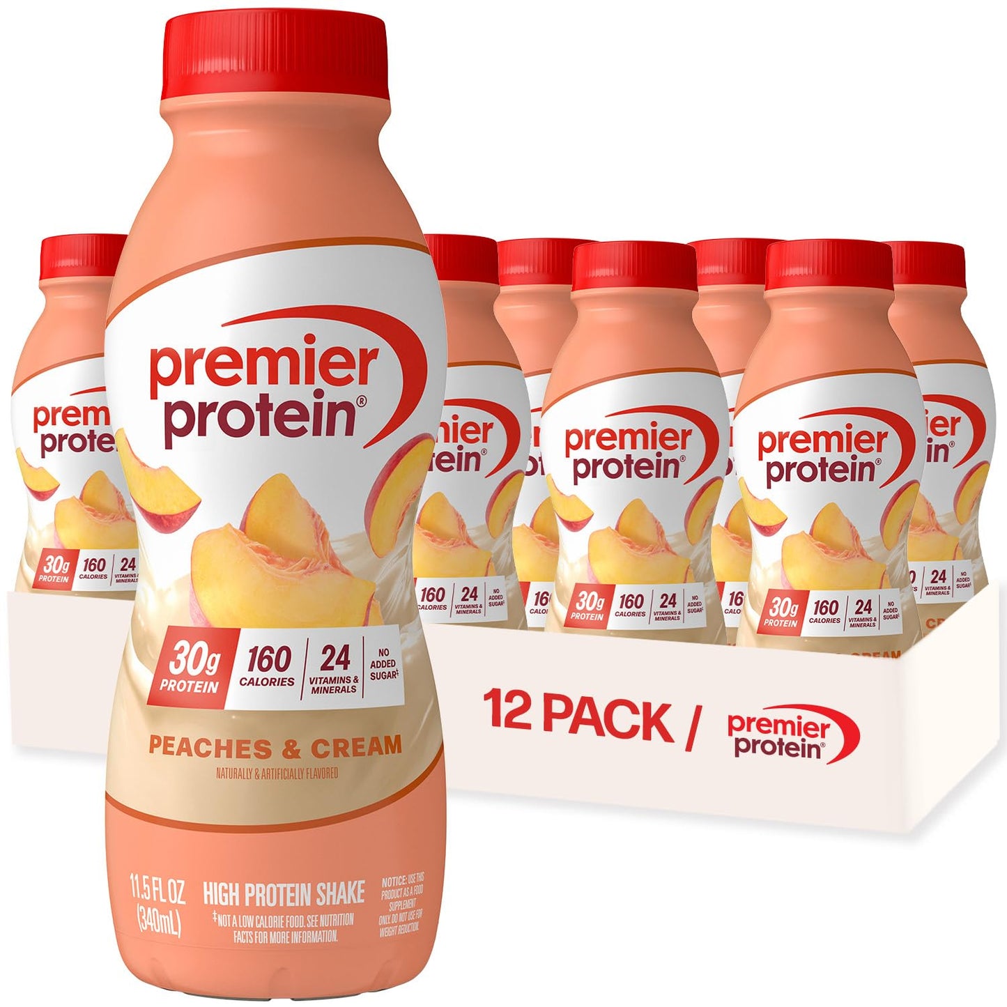 Premier Protein Shake, Chocolate, 30g Protein, No Added Sugar, 24 Vitamins & Minerals to Support Immune Health, Gluten-Free,11.5 fl oz (12 Pack)