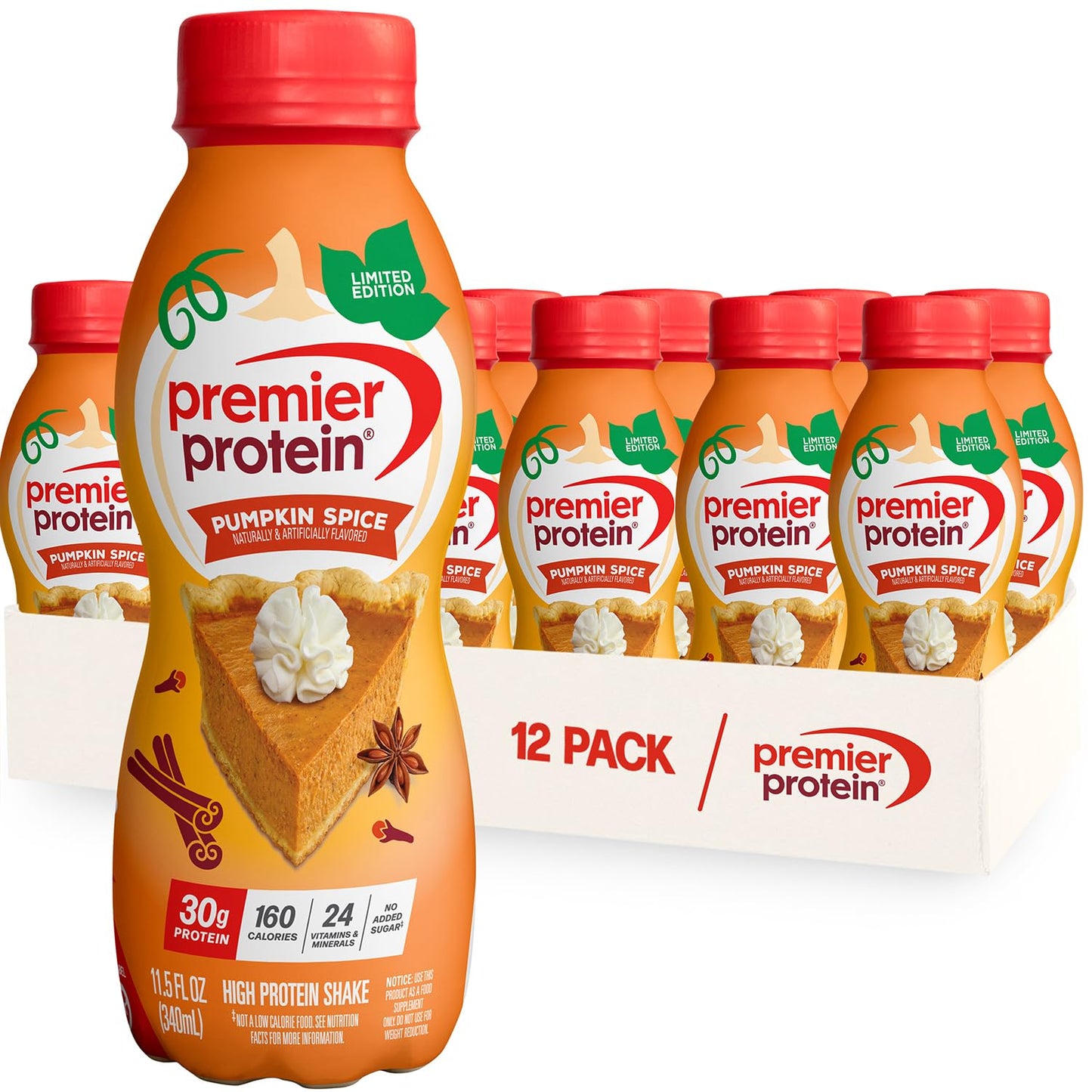 Premier Protein Shake, Chocolate, 30g Protein, No Added Sugar, 24 Vitamins & Minerals to Support Immune Health, Gluten-Free,11.5 fl oz (12 Pack)