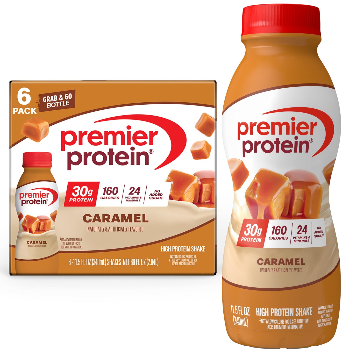 Premier Protein Shake, Chocolate, 30g Protein, No Added Sugar, 24 Vitamins & Minerals to Support Immune Health, Gluten-Free,11.5 fl oz (12 Pack)