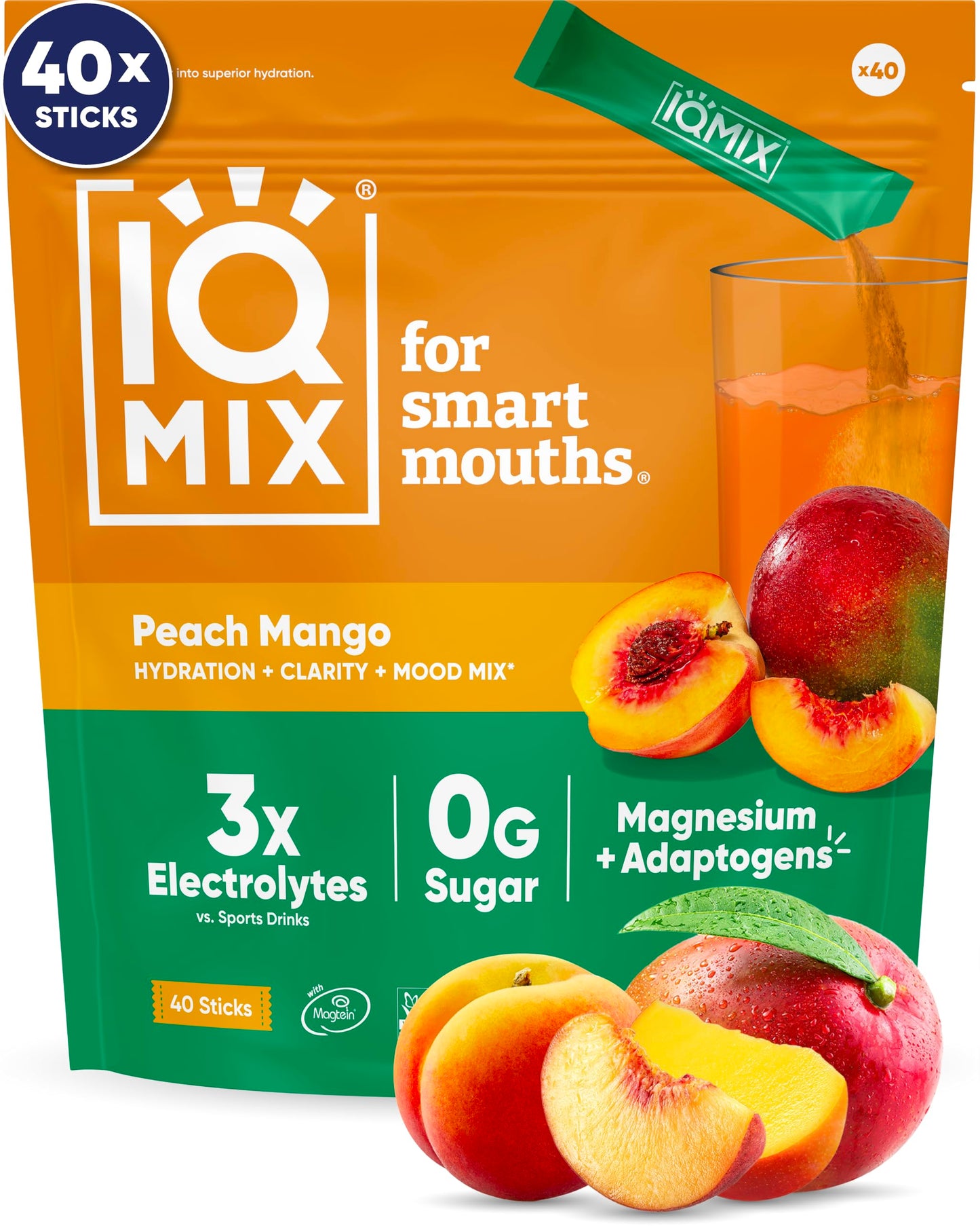IQMIX Electrolyte Powder, Variety, 20-Count | Sugar-Free Hydration Mix | Hydration for Mind + Body | Magnesium L-Threonate, Lion's Mane, Adaptogens | Supports Clarity + Recovery | Clean Ingredients